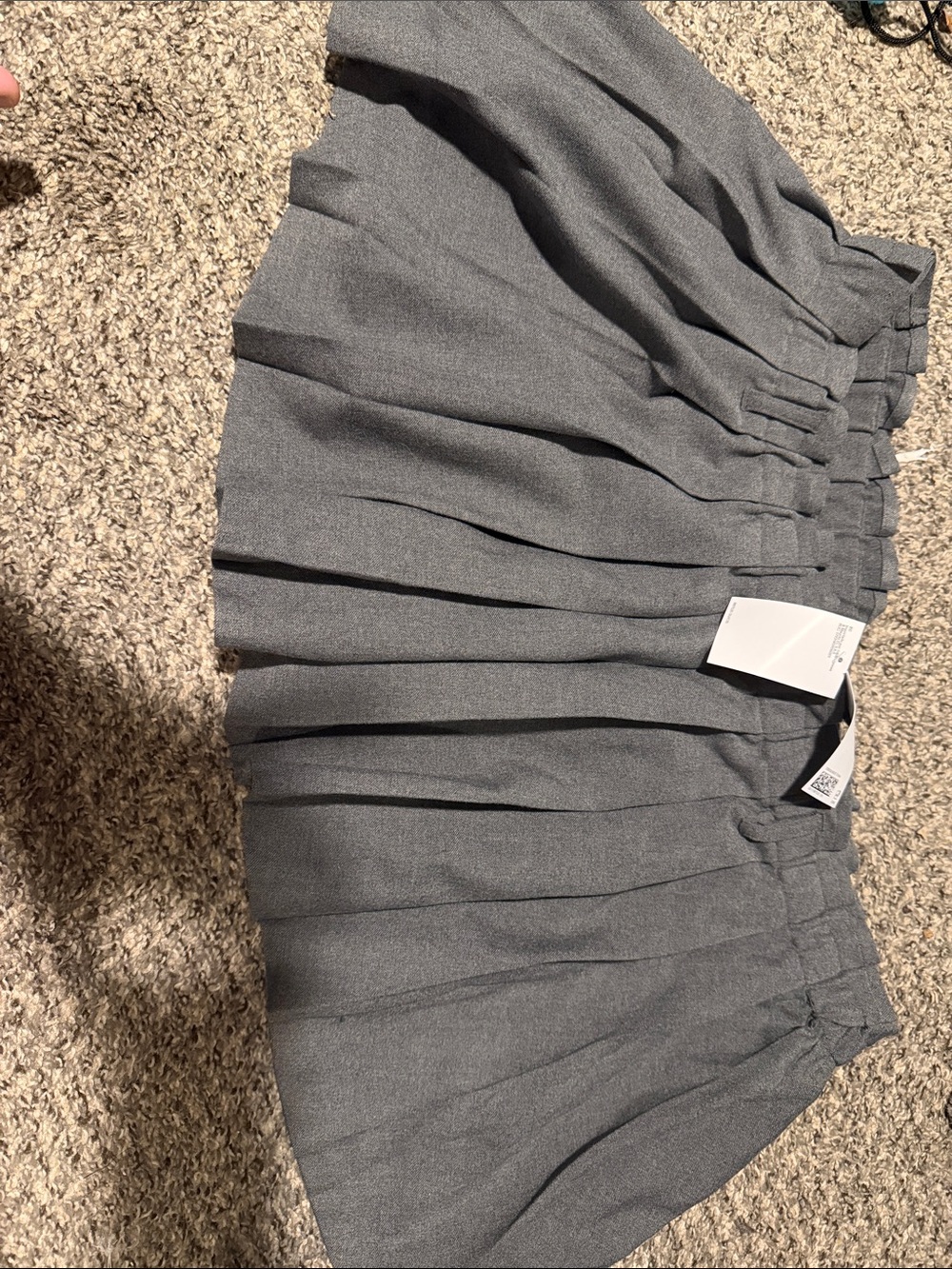 Divided Pleated Gray Mini Skirt